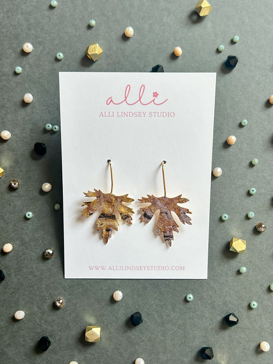 Leaves 18K Gold Plated Earrings