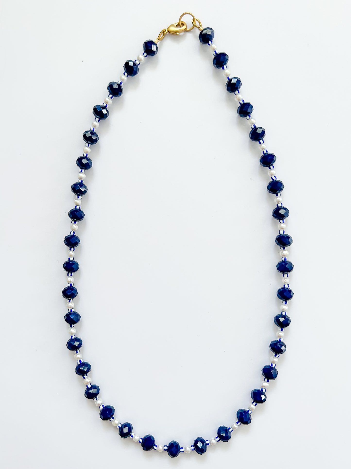 Navy Blue & White Necklace