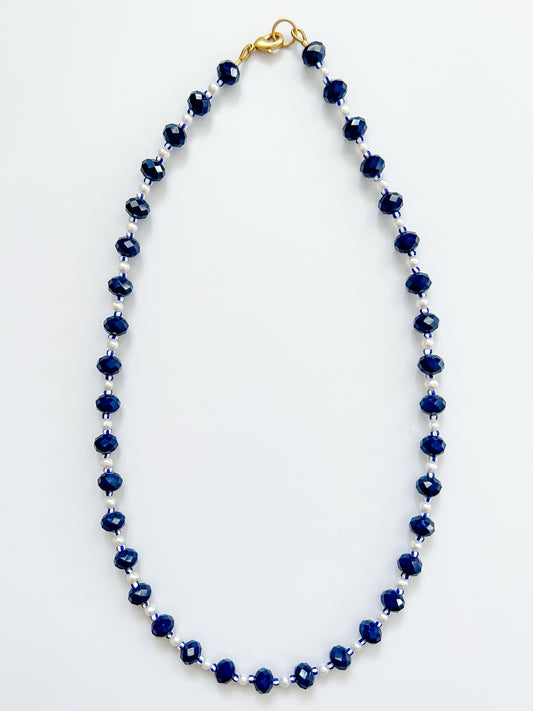 Navy Blue & White Necklace