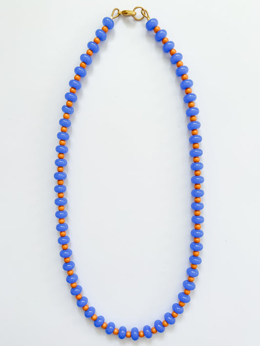 Periwinkle Blue & Orange Necklace