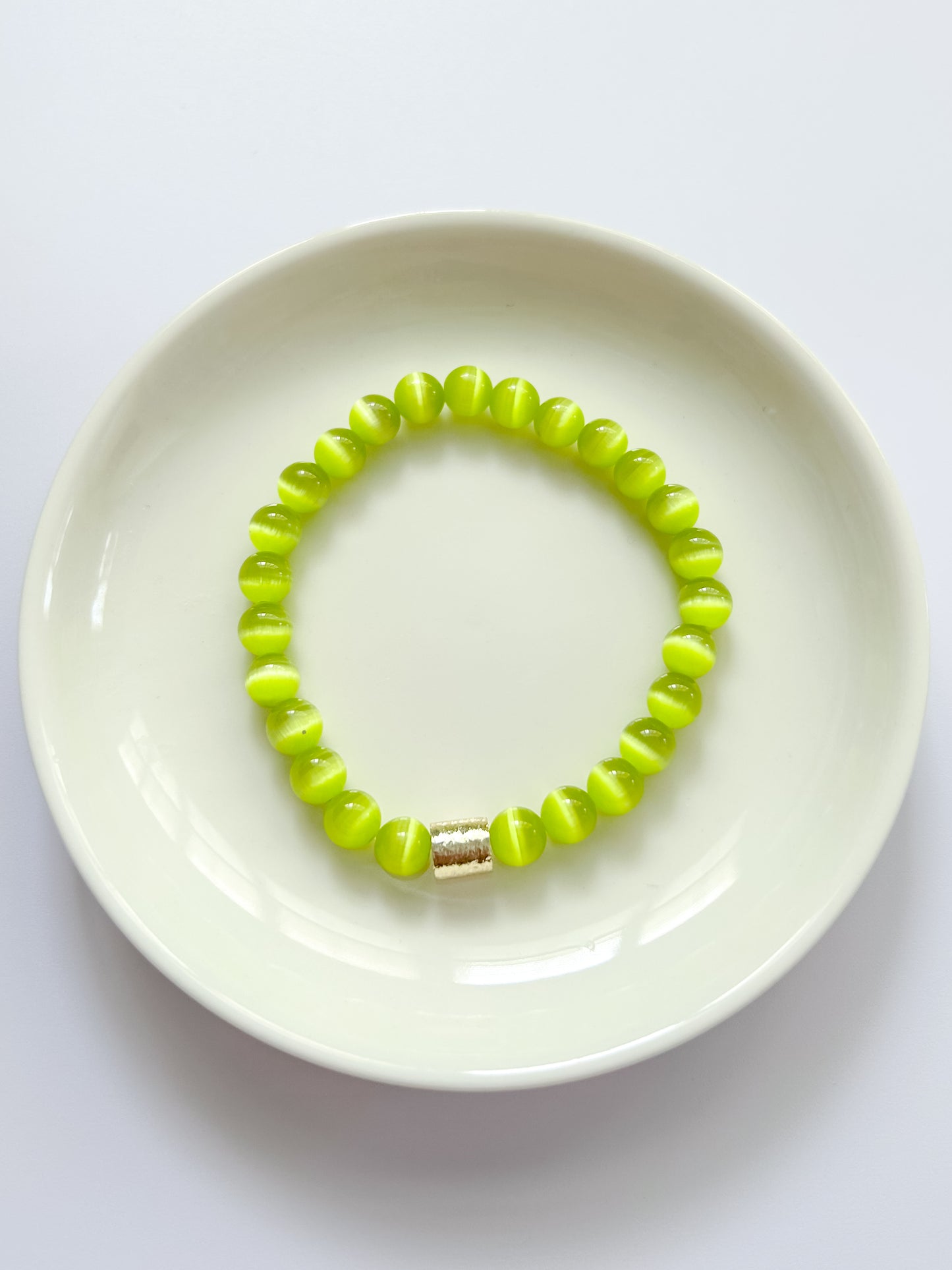 Lime Green Optic Glass Bracelet