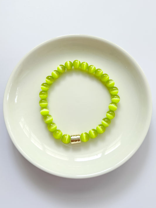 Lime Green Optic Glass Bracelet