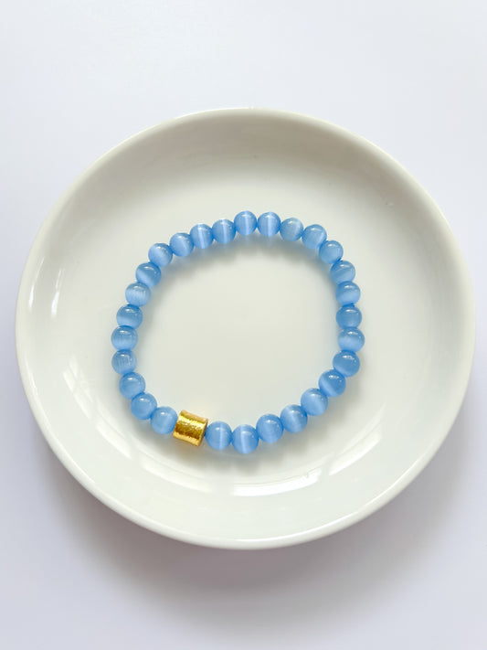 Cornflower Blue Optic Glass Bracelet