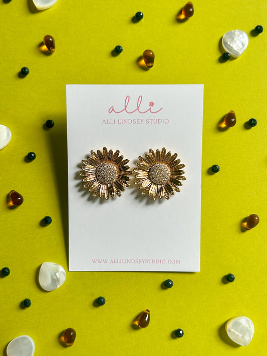 Sunflower 18K Gold Plated Earrings