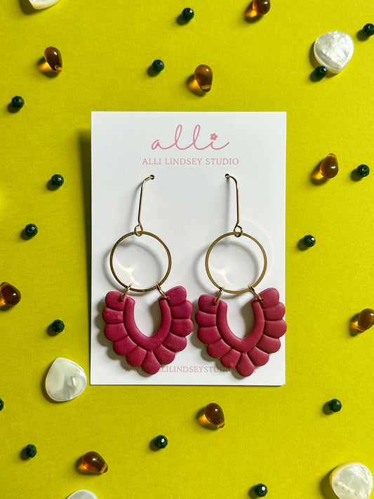 Cranberry Fan Earrings